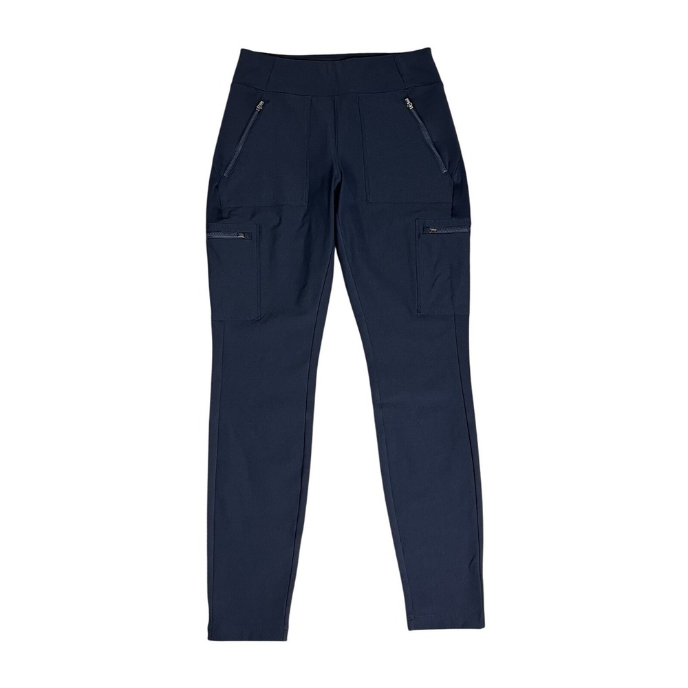Athleta Headlands Hybrid High‎ Rise Cargo Legging size 6 Blue Back Zip Pocket